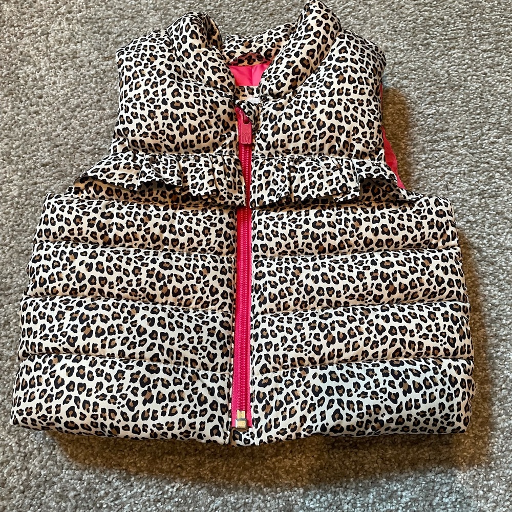Girls Baby Gap Leopard Print Puffer Vest - 6-12 Mo
